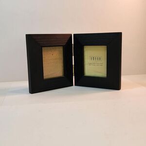 Umbra black double picture frame with gold hinge 2.5x3 inch pictures